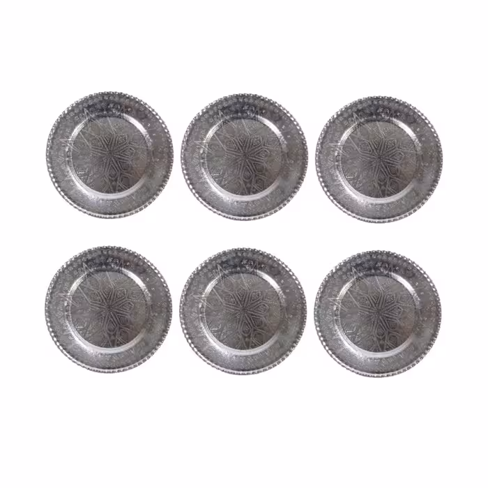 بشقاب میوه خوری مسی کد ZH34 مجموعه 6  عددی