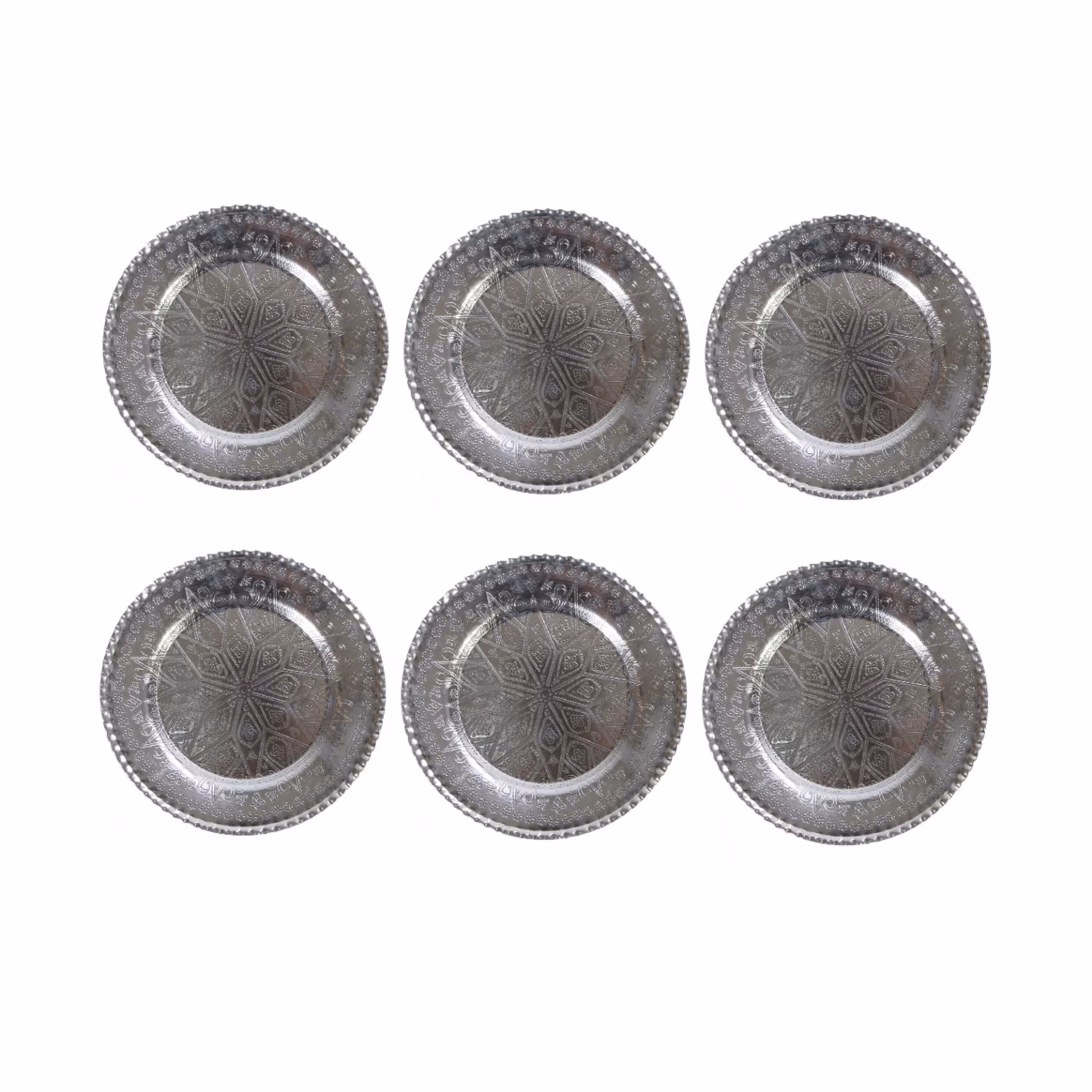 بشقاب میوه خوری مسی کد ZH34 مجموعه 6  عددی