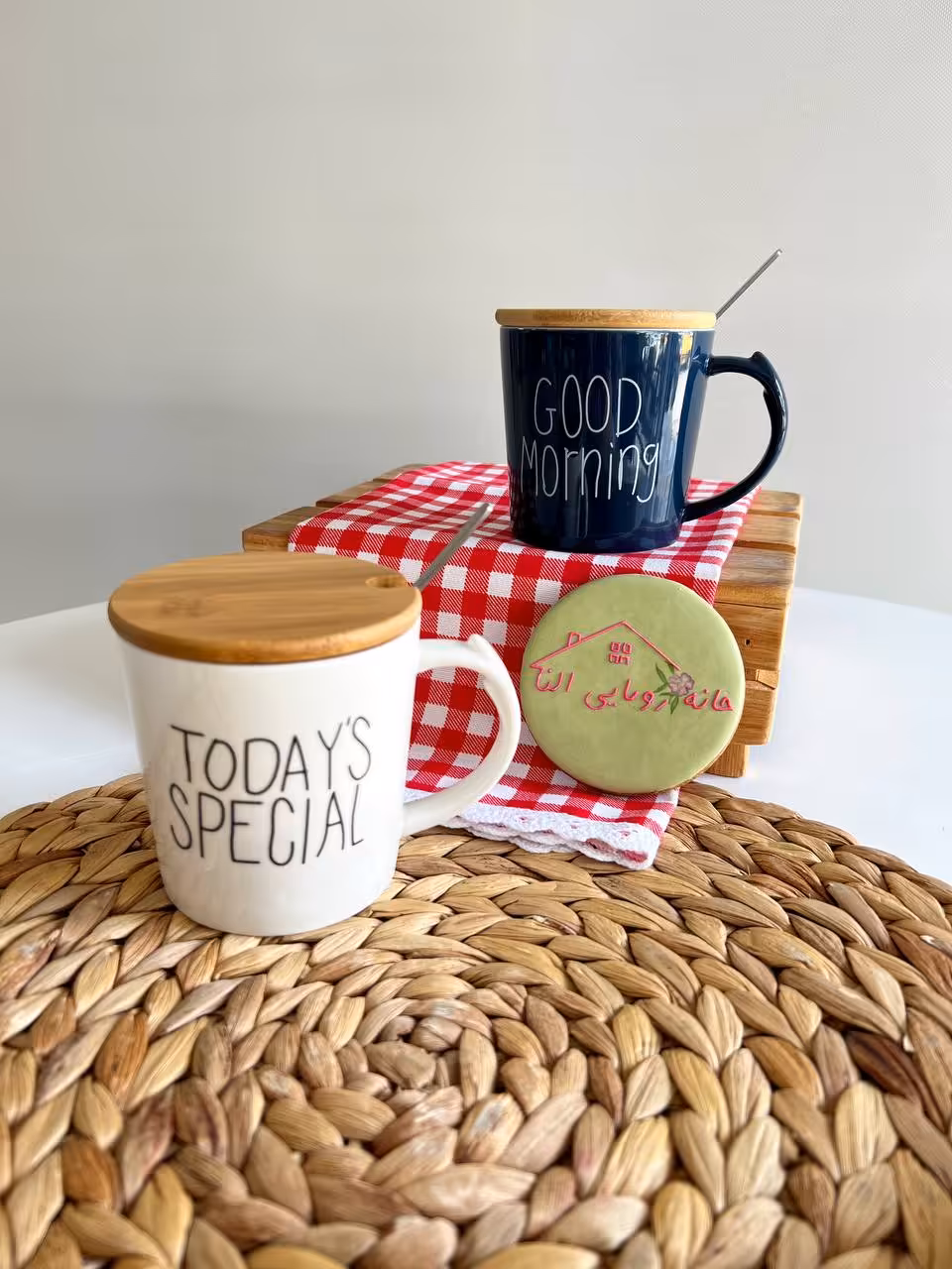 ماگ سرامیکی گودمورنینگ با درب بامبو