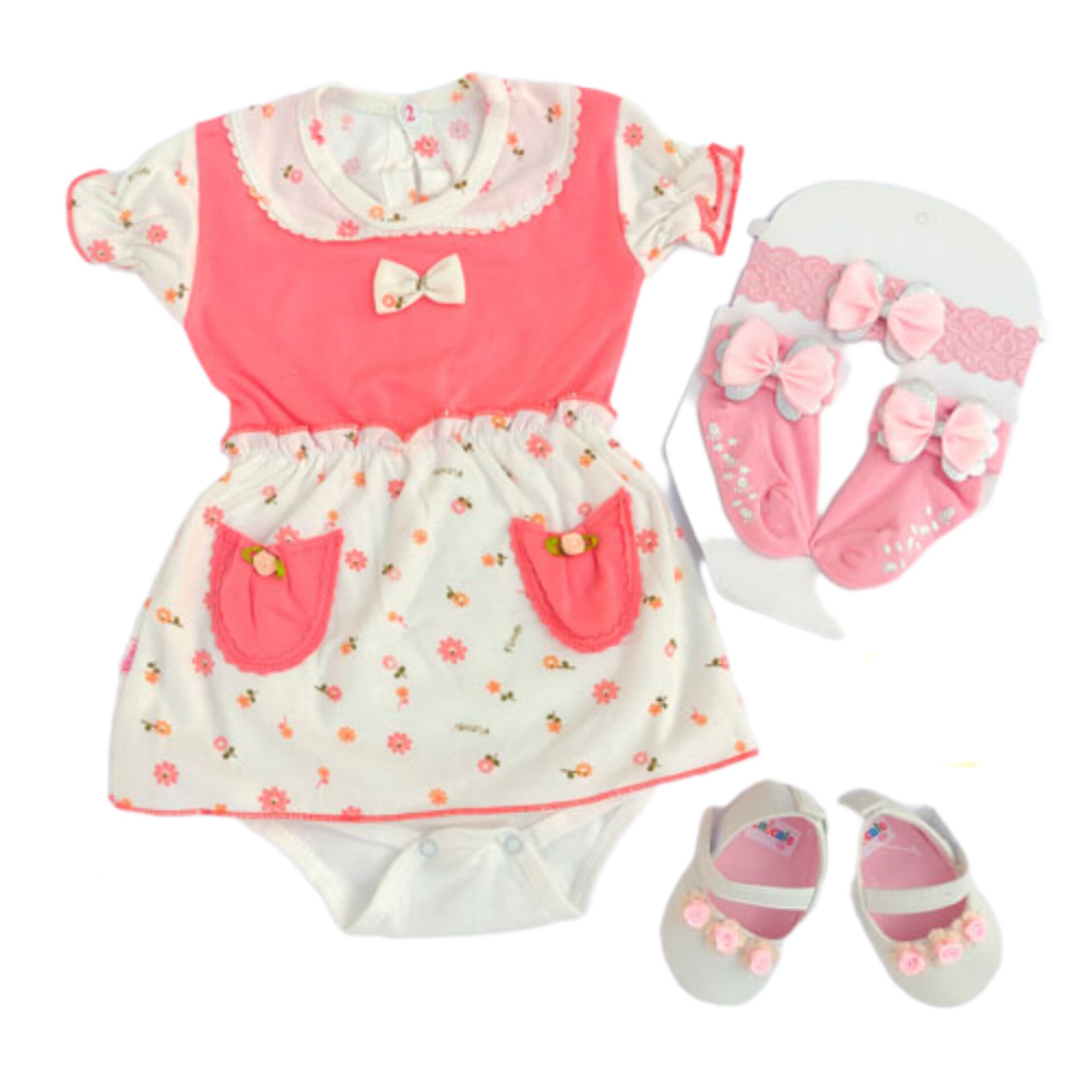 پیراهن نوزادی گلدار