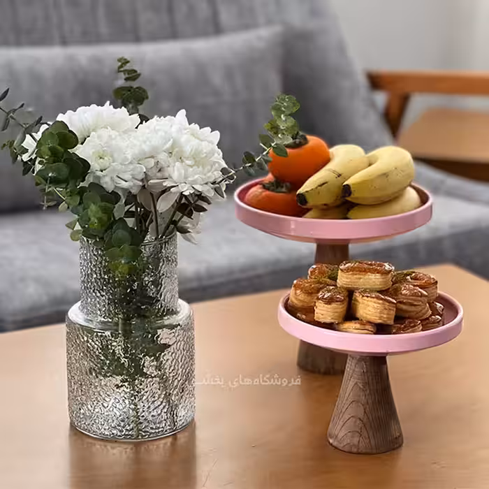 ظرف استند پایه چوبی 2 عددی سرو نگارا (جدید)
