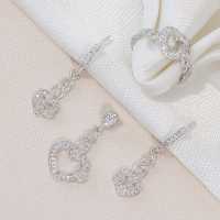 نیم ست نقره ترکیب قلب و کارتیه مدل و قالب ایتالیایی کد 1652