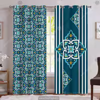 پرده چاپی طرح سنتی سبز SM-12401