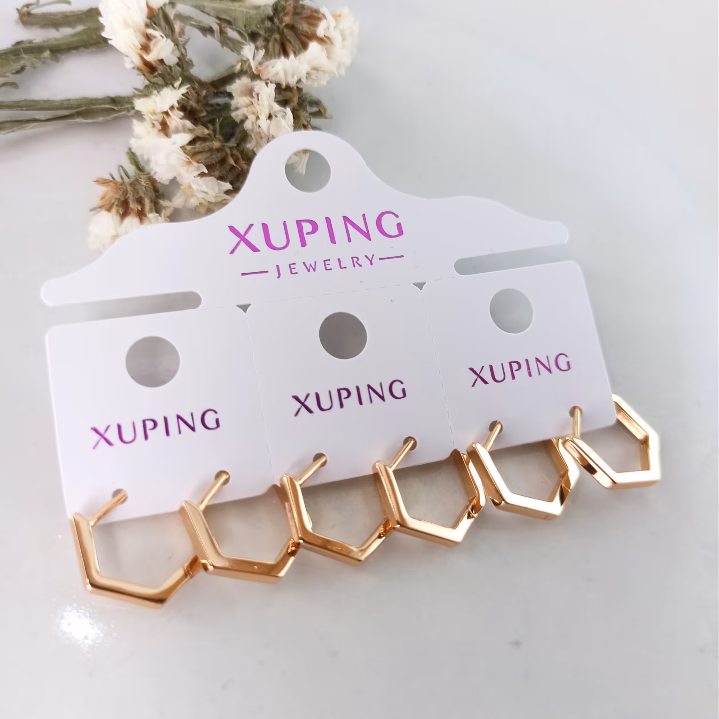 بدلیجات گوشواره شش ضلعی ژوپینگ