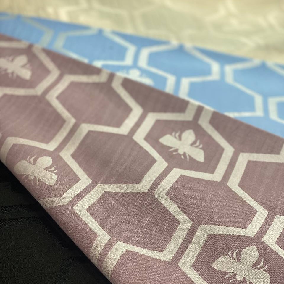 پارچه ژاکارد طرح کندو و زنبور