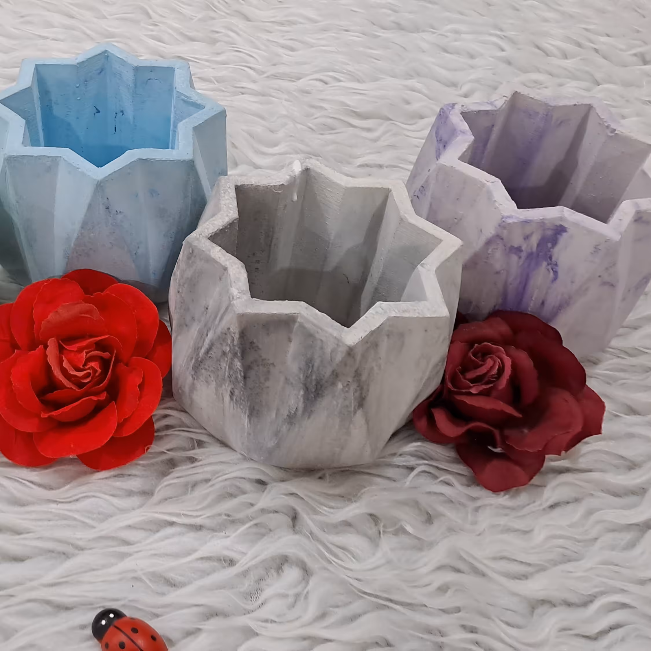 گلدان سنگی طرح الماسی