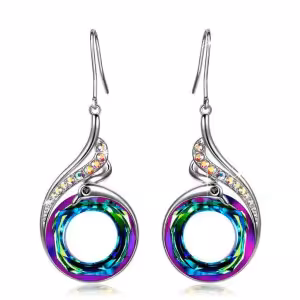 گوشواره طرح فونیکس نگین حلقوی کد E351