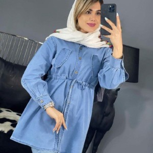 مانتو زنانه جین مدل شیک جذاب عالی