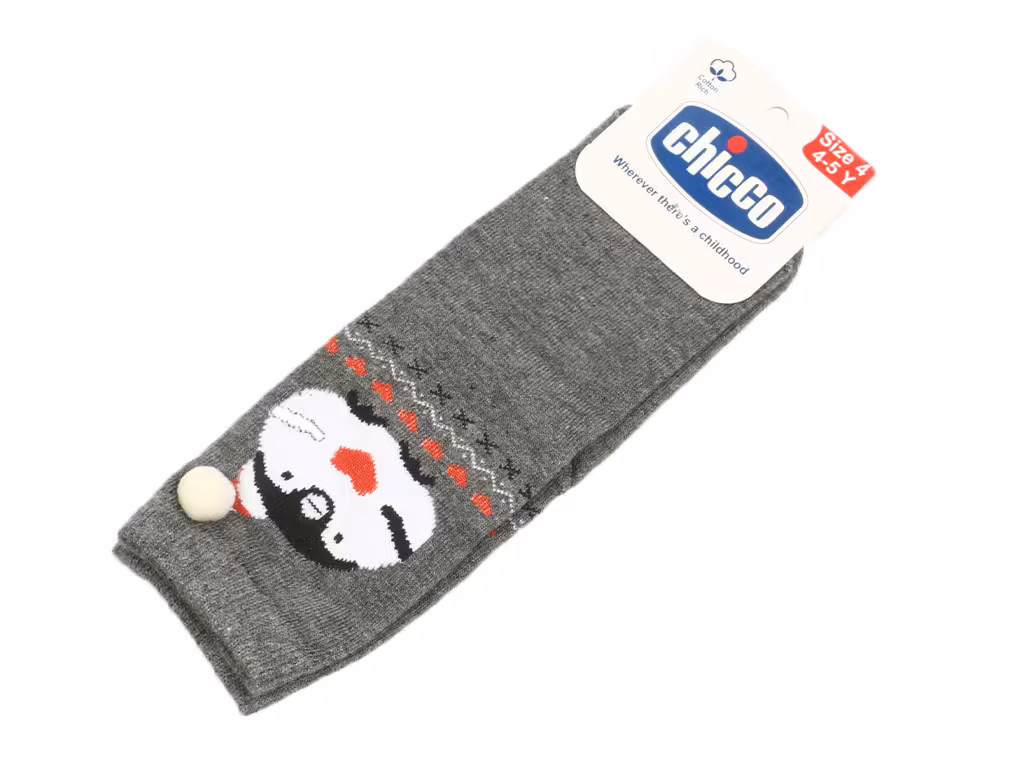 جوراب ساق دار خاکستری رنگ طرح کریسمس