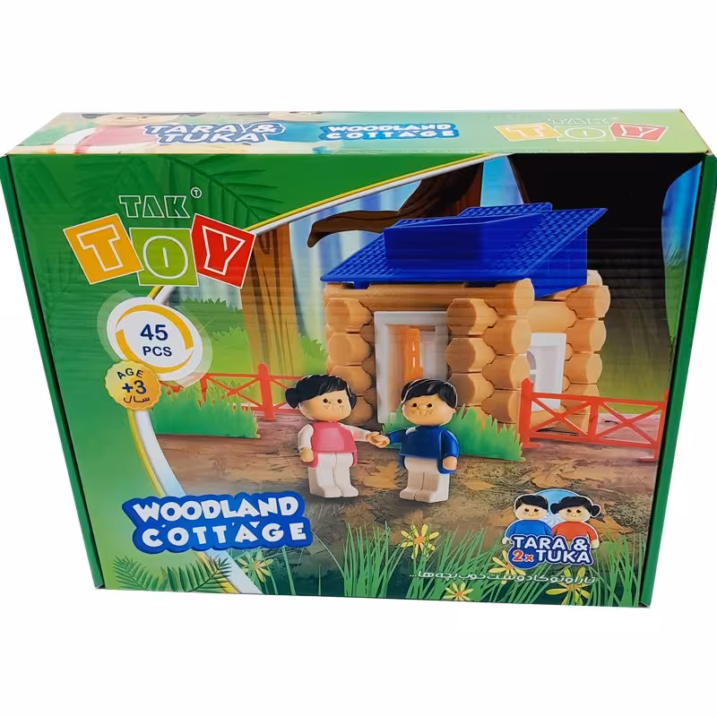 اسباب بازی ساختنی کلبه جنگلی  45 تکه آموزشی و فکری با کیفیت مدل تک توی