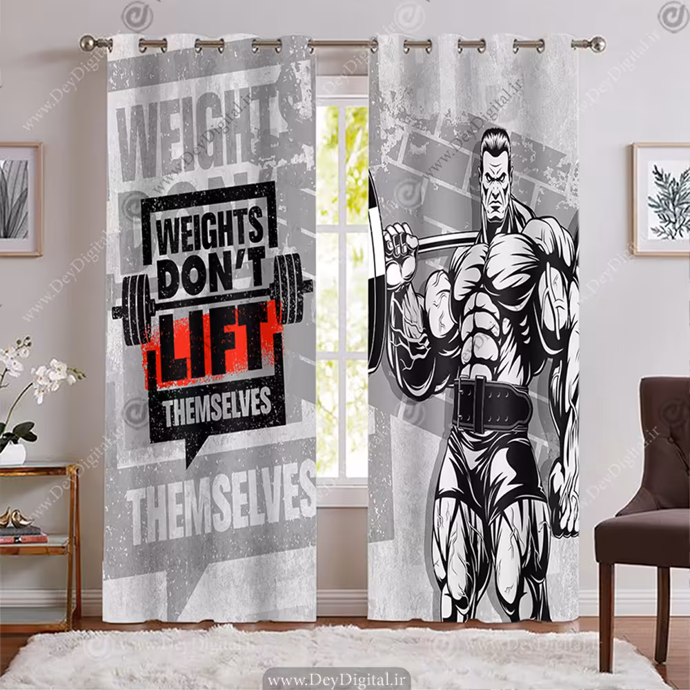 پرده پانچی طرح جدید باشگاه با تم طوسی روشن BA-7630-s