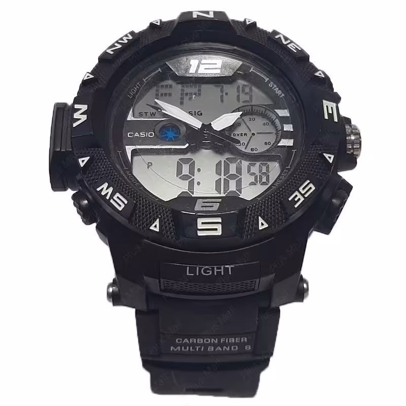 ساعت کاسیو جی شاک مشکی کامل دو زمانه کد G Shock Black 030