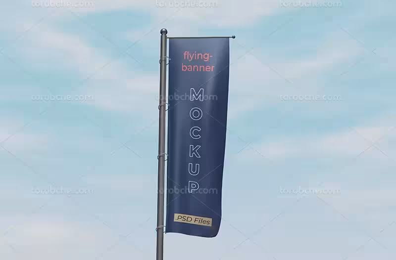 فایل موکاپ بنر از زاویه رو به رو | گرافیک با طعم تربچه