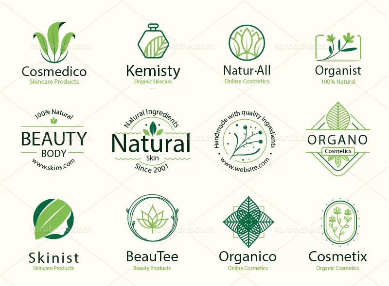 وکتور لوگو محصولات ارگانیک | گرافیک با طعم تربچه