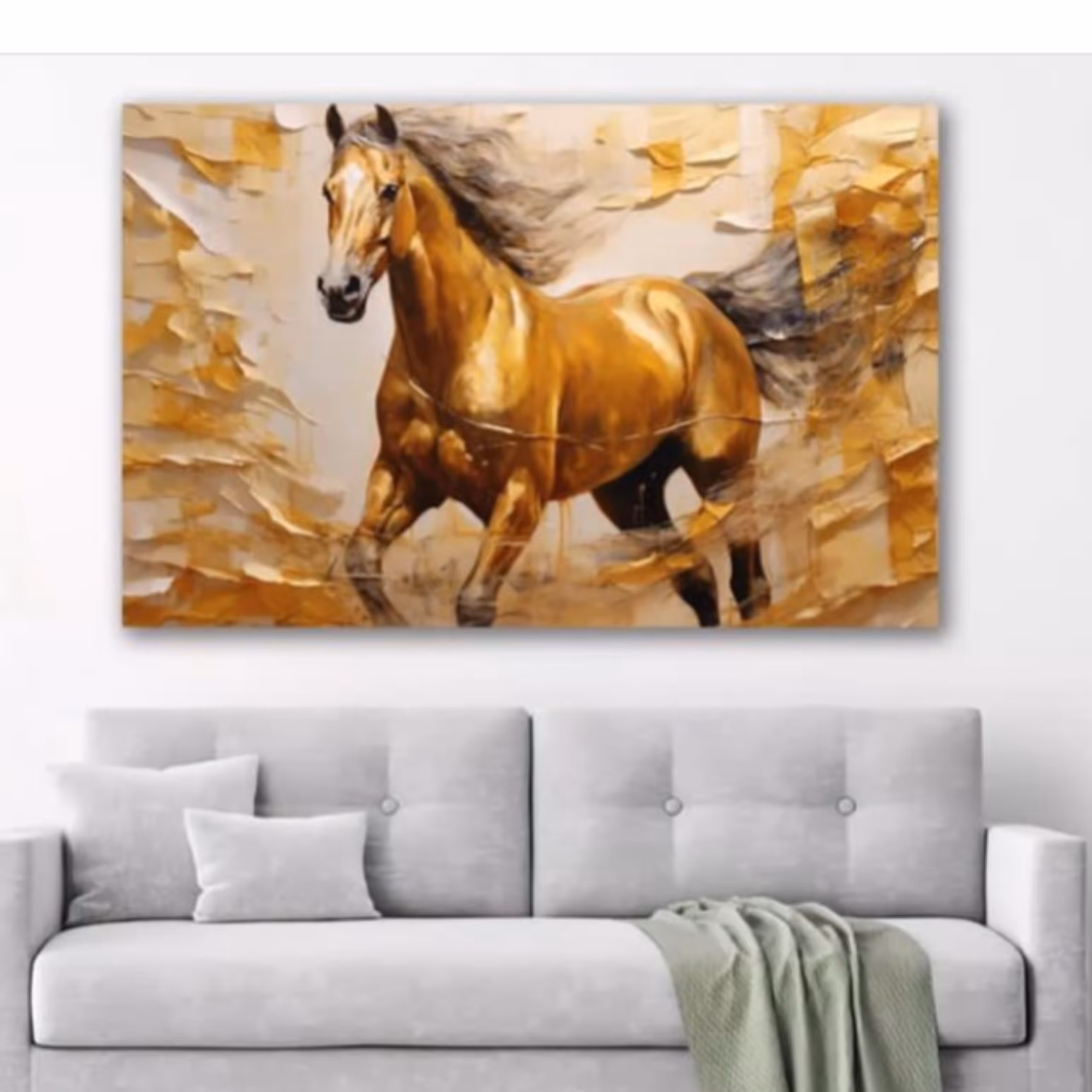 تابلو اسب تکنیک رنگ روغن ابعاد 100در 80