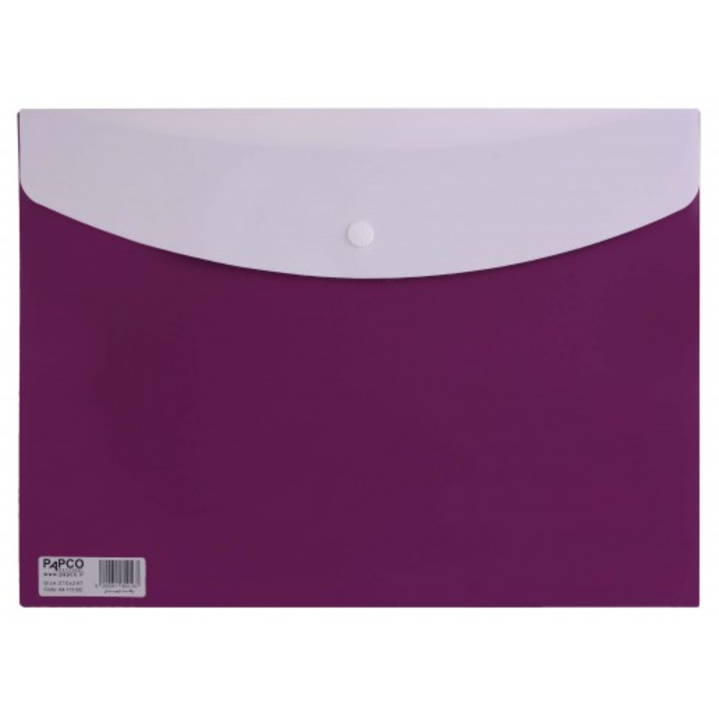 پوشه دکمه دار جیبدار پاپکو مدل متالیک  کد A4-113BC رنگ بنفش