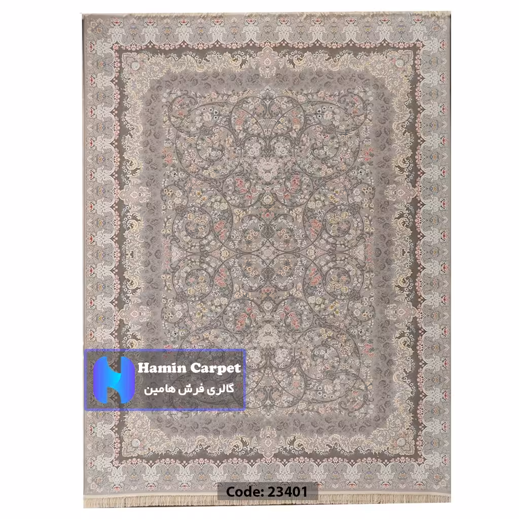 فرش 12 متری 1200 شانه تراکم 3600  نخ اکلریک گل برجسته کد AR23401