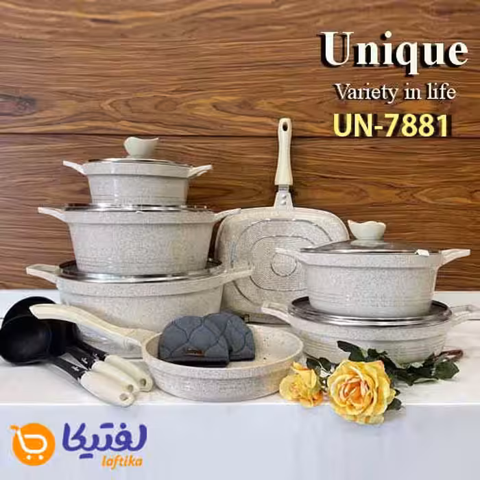 سرویس پخت و پز UN-7881 یونیک کلاسیک کرم گرانیتی 16 پارچه