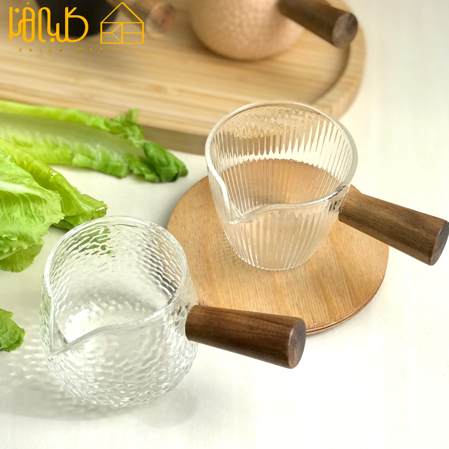 سس خوری وارداتی پیرکس دسته چوبی