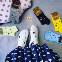 جوراب مچی طرح ماه و ستاره سایز34تا43