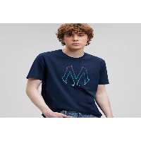 تی شرت آبی مردانه آرم طرح دار سرمه‌ای t shirt Mavi