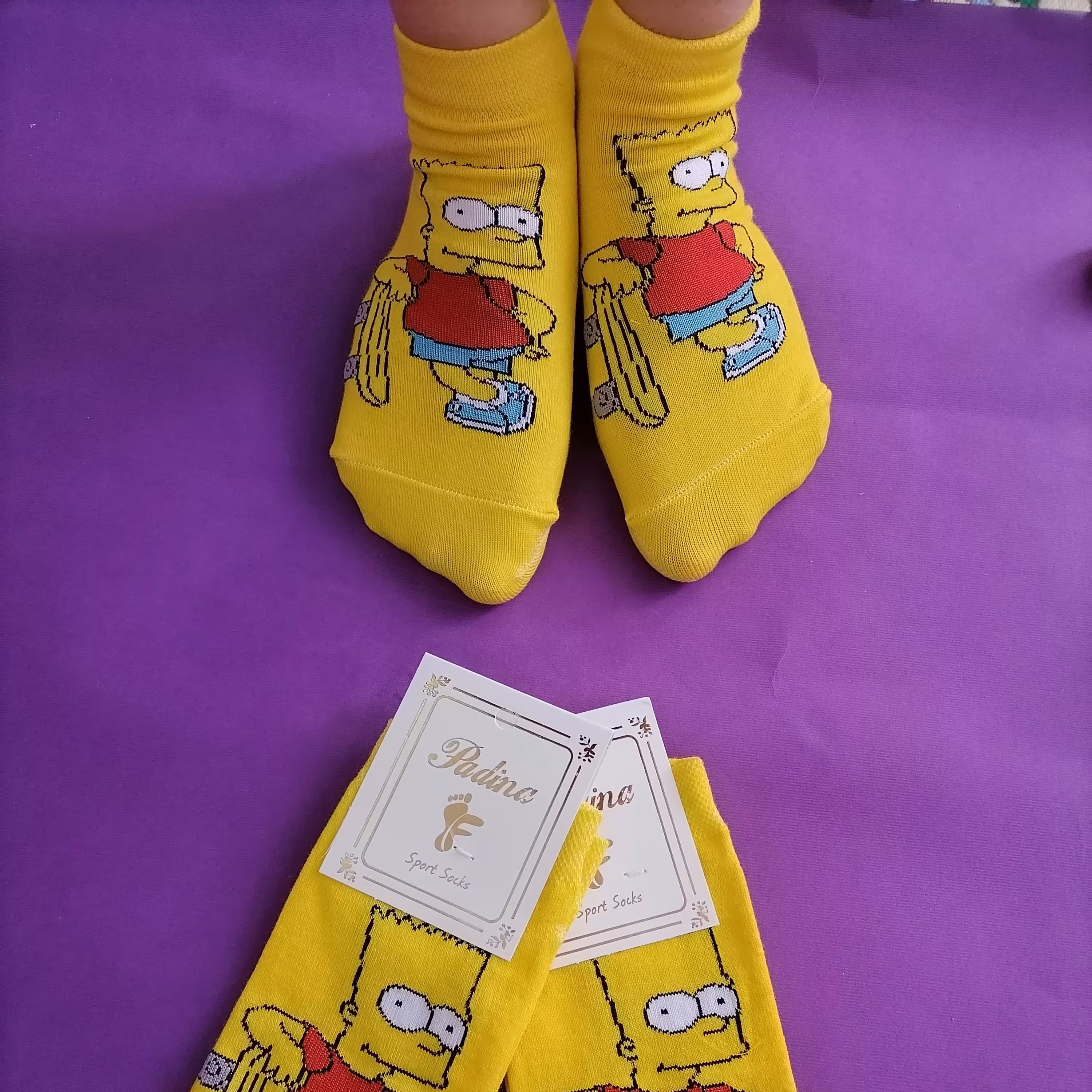 جوراب ساق کوتاه زرد 