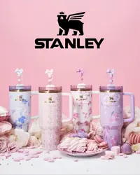 تراول ماگ تامبلر گلدار استنلی اورجينال با جعبه کادویی اصلی برند STANLEY مدل LOVE SHACK FANCY