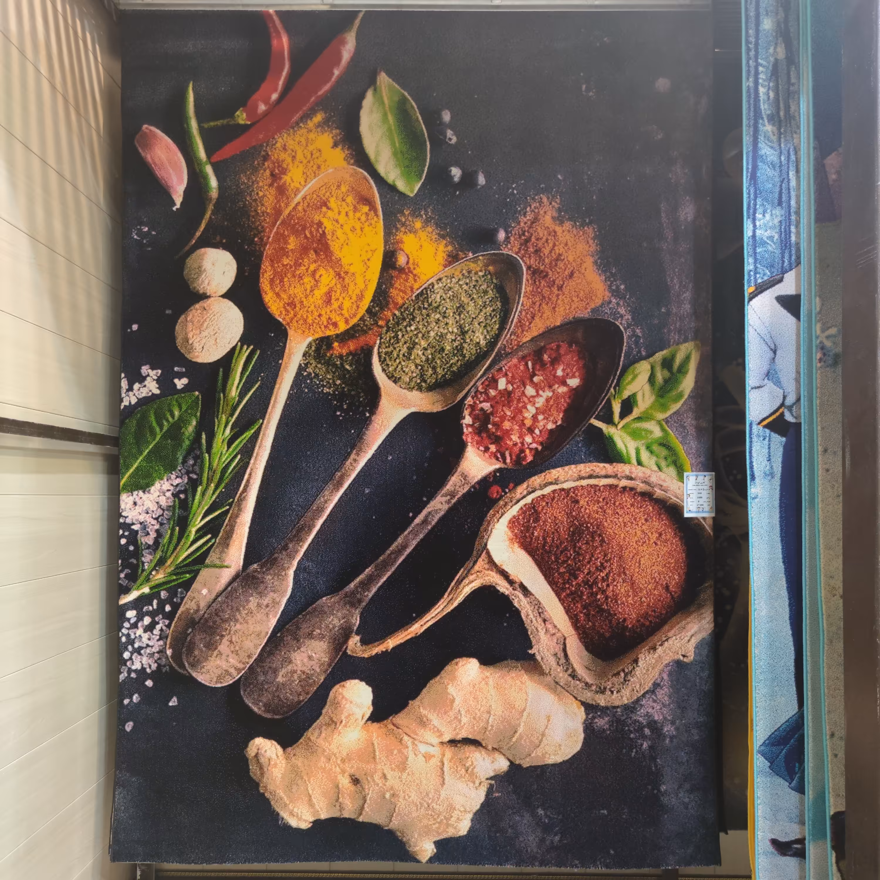 فرش آشپزخانه طرح ادویه‌جات 500 شانه تراکم 1000، 3×2 (6 متری)