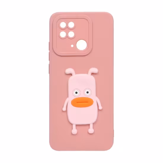 قاب گوشی عروسکی برجسته محافظ لنزدار برای Xiaomi Redmi 10C / Redmi 10 Power / Poco C40 - صورتی کد 509