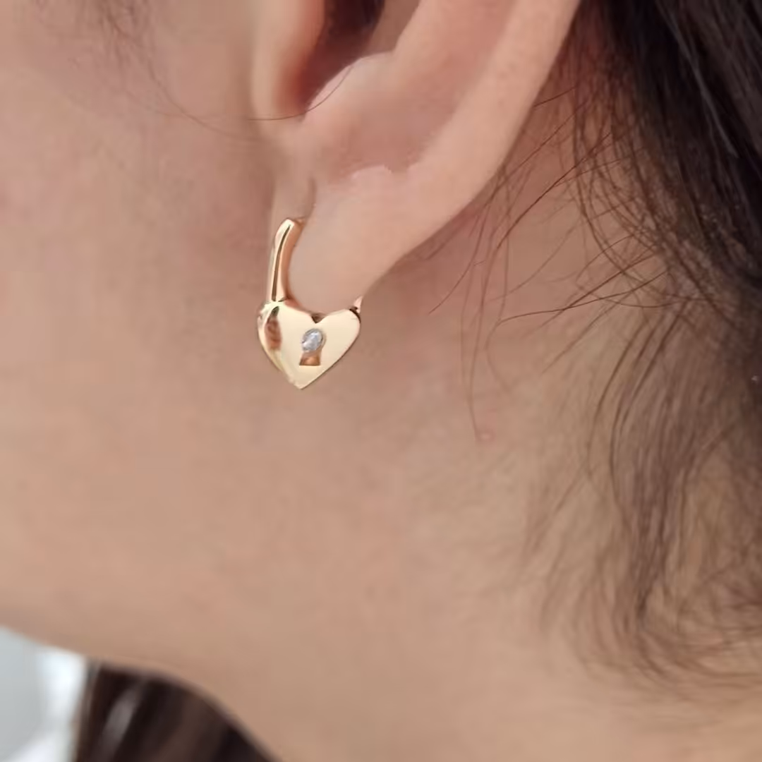 گوشواره قلب قفل