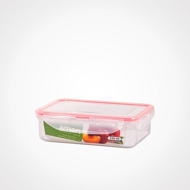 ظرف فریزری مستطیلی  لیمون سایز 550 میلی لیتری (رنگ طوسی ،صورتی)