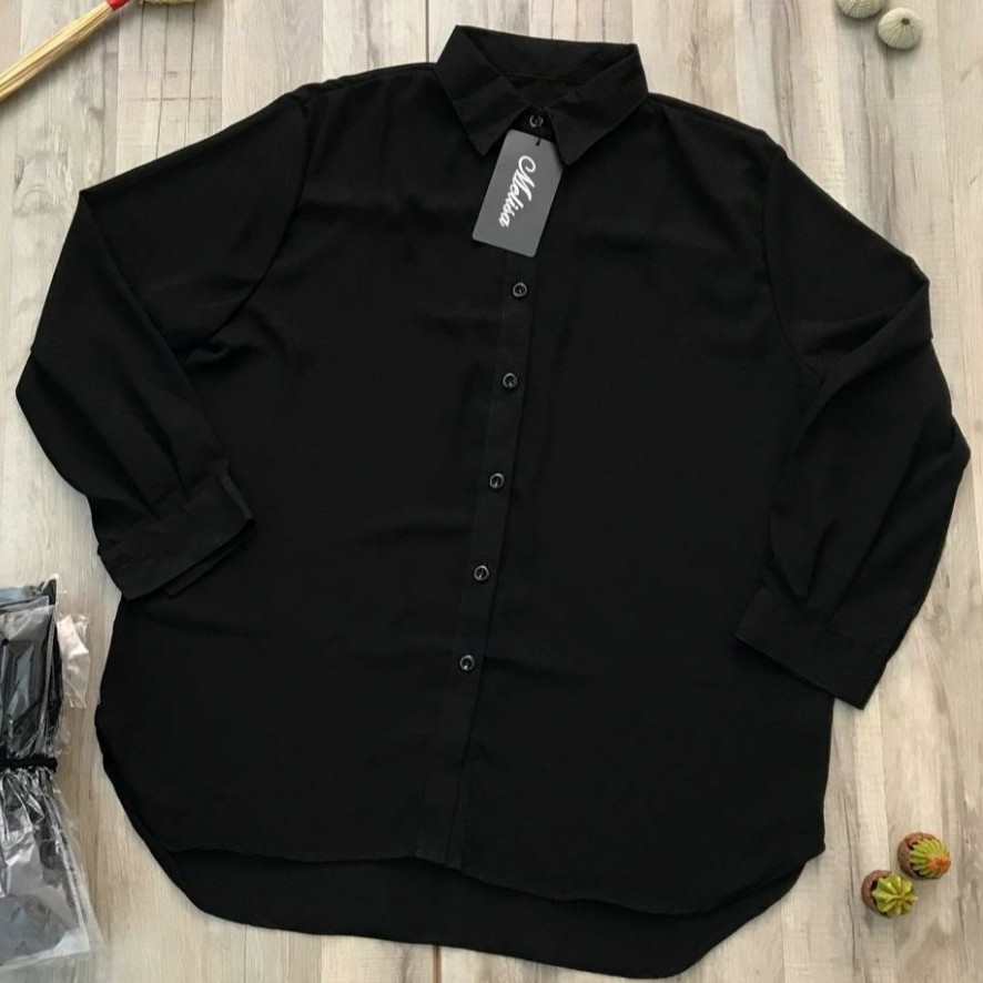 مانتو شومیزی حریر جت بلک د