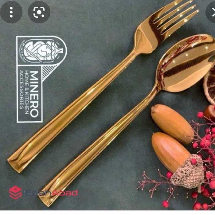 قاشق و چنگال طلایی مارک یونیک