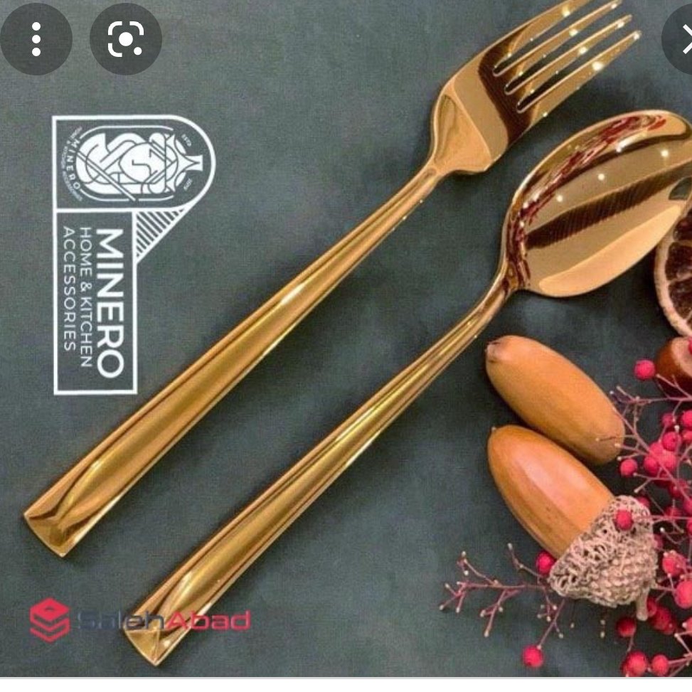 قاشق و چنگال طلایی مارک یونیک