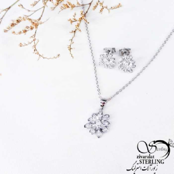 نیمست عیار925 ایتالیایی طرح گل کد 11762