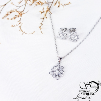 نیمست عیار925 ایتالیایی طرح گل کد 11762