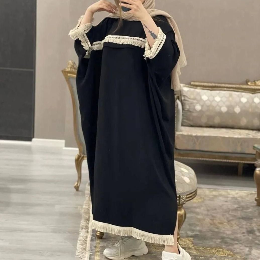 مانتو عبایی جنس ابروبادی خرجکار هندی