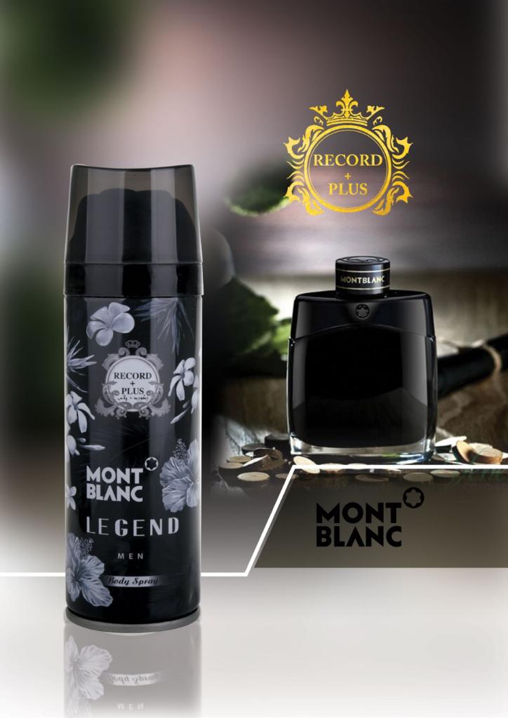 اسپری بدن مردانه رکوردRECORD پلاس مدMONT BLANC LEGENDحجم 200 میلی لیتر