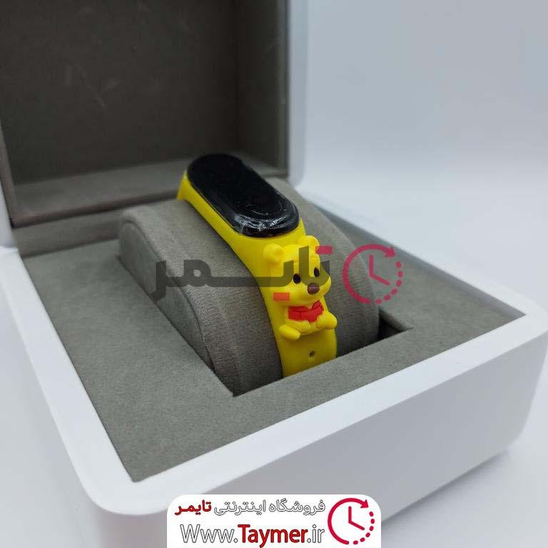 ساعت بچگانه دیجیتالی مدل عروسکی کپسولی صفحه لمسی اسپرت دخترانه و پسرانه رنگ زرد