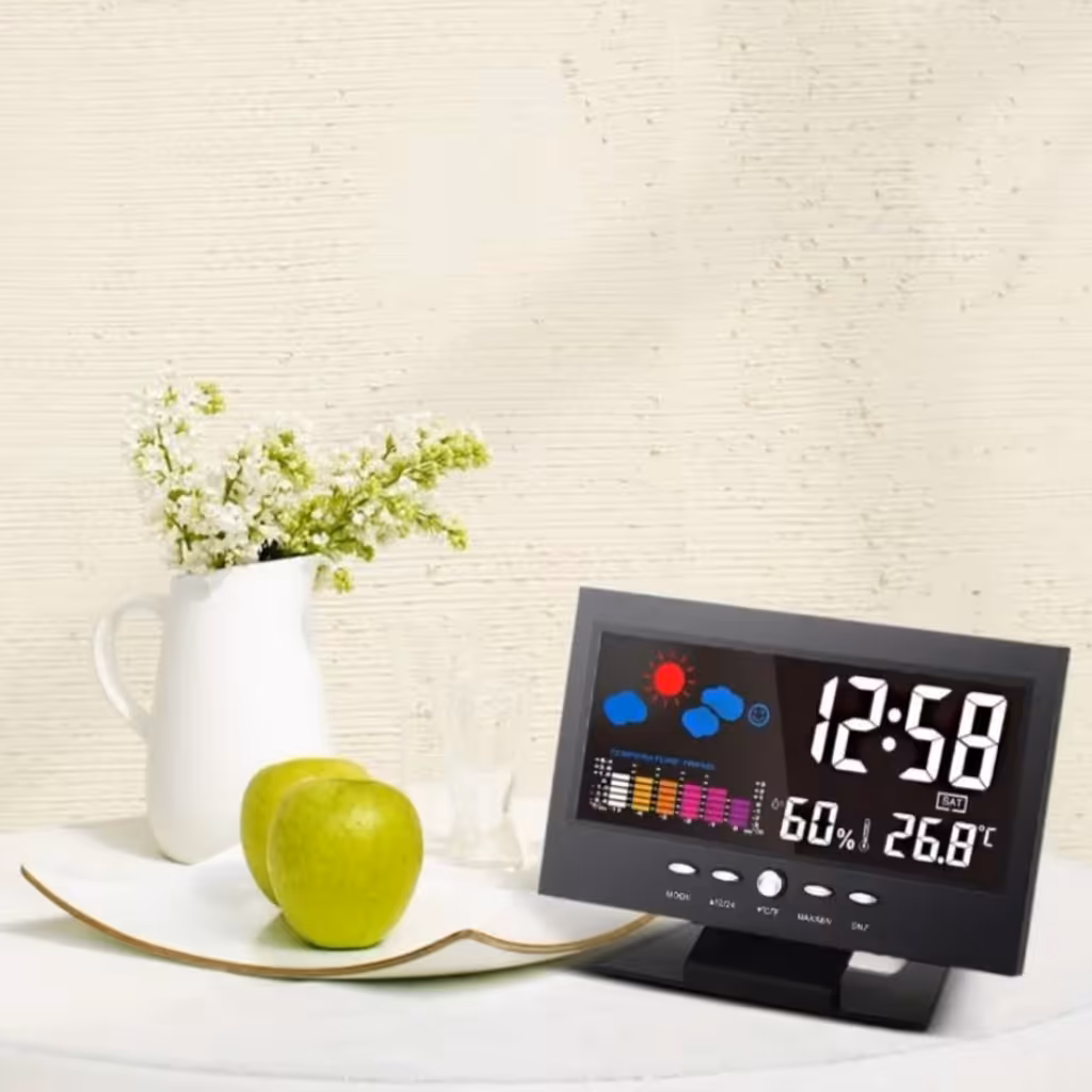 ساعت چند منظوره دما و رطوبت با عملکرد پیش بینی آب و هوا