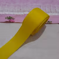 روبان گروگرن چهار سانتی ساده رنگ  زرد