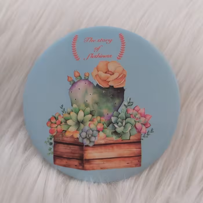 آینه جیبی گرد طرح کاکتوس کد pcac112