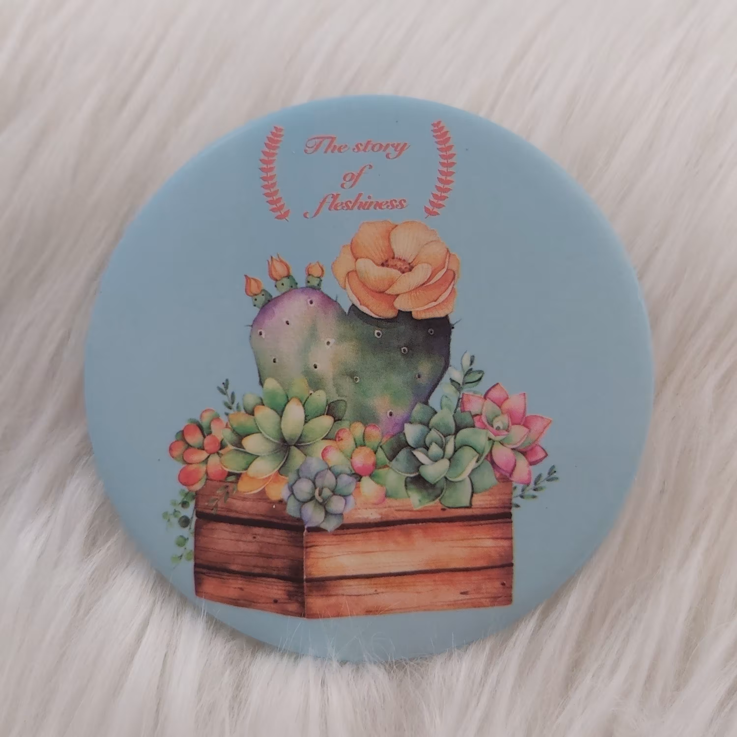 آینه جیبی گرد طرح کاکتوس کد pcac112