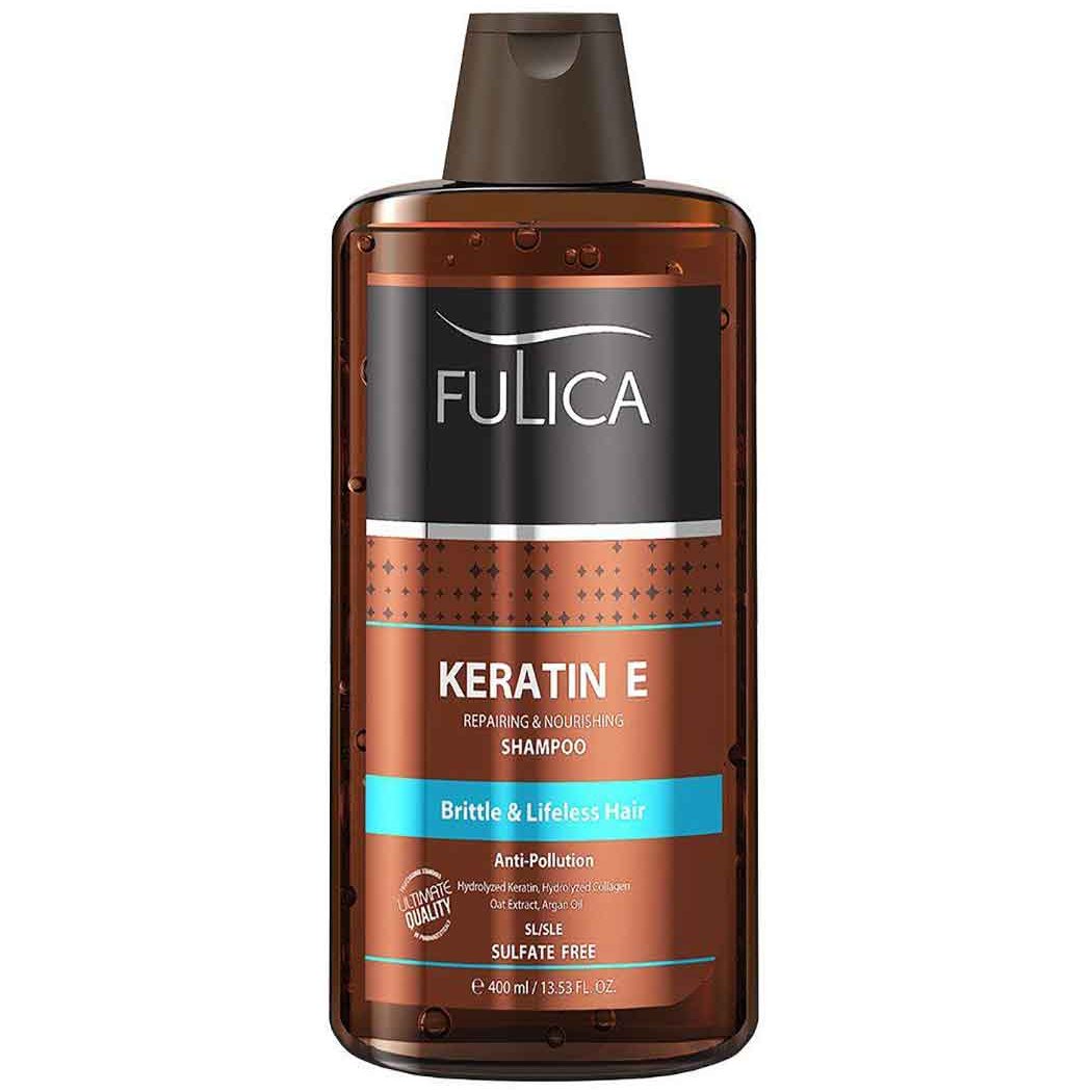 شامپو تقویت کننده و ترمیم کننده مو مدل Keratin E حجم 400 میل فولیکا