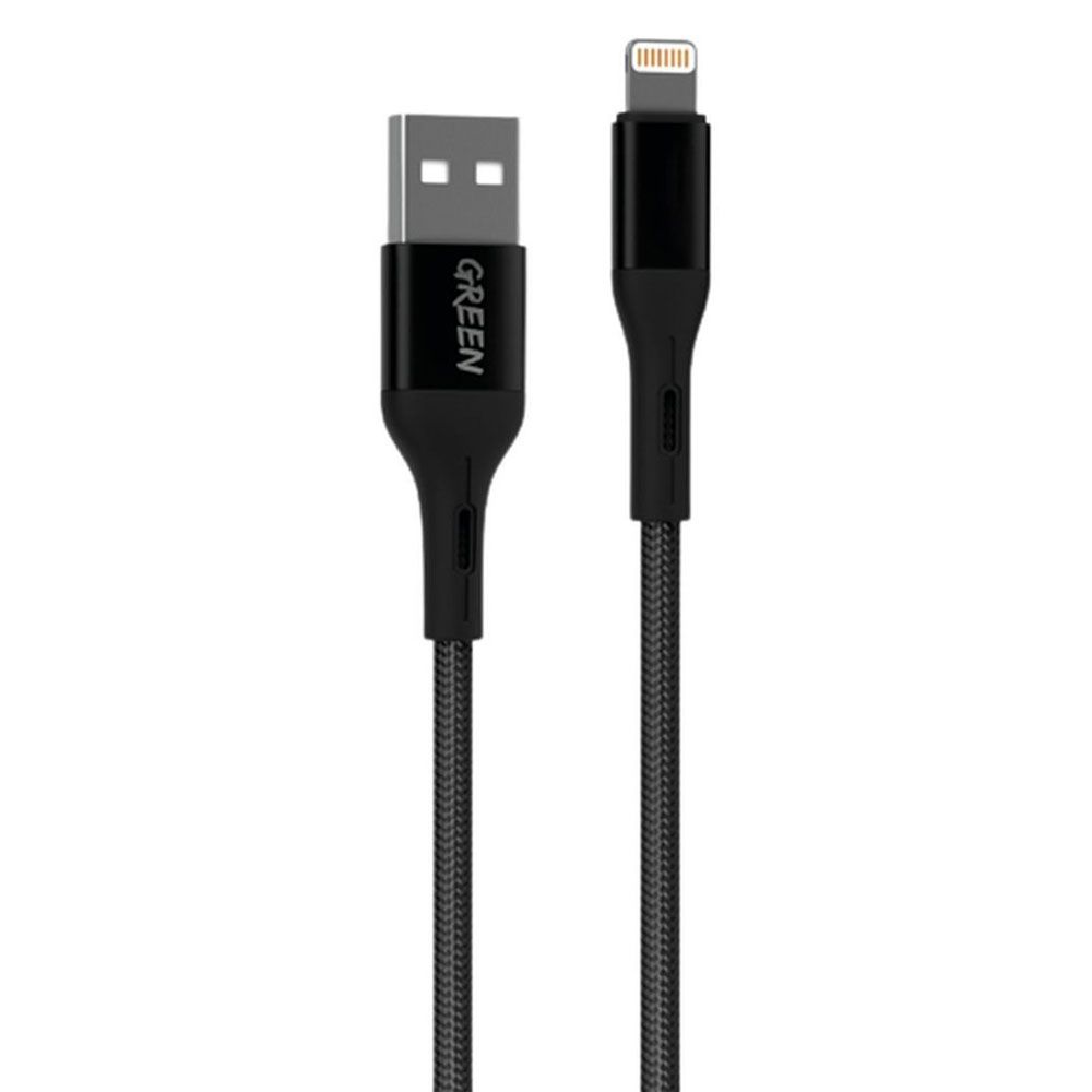 کابل تبدیل Lightning گرین مدل Green Braided Lightning Cable 1.2m 2A