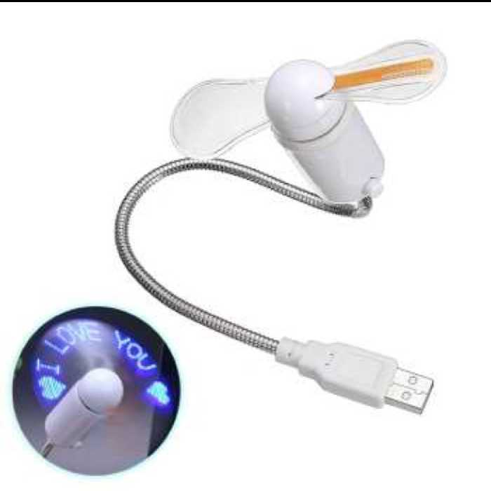 پنکه USB مدل TT دارای قابلیت نوشتن متن با چراغ LED پنکه هوشمند یو اس بی ال ای دی