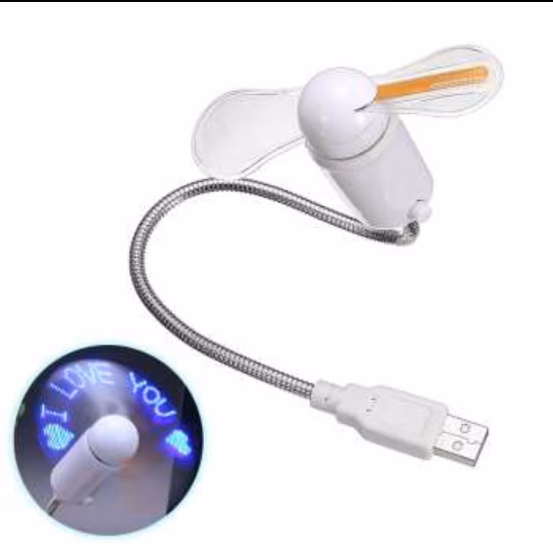 پنکه USB مدل TT دارای قابلیت نوشتن متن با چراغ LED پنکه هوشمند یو اس بی ال ای دی