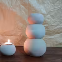 جا شمعی توپی سفالی سایز کوچک