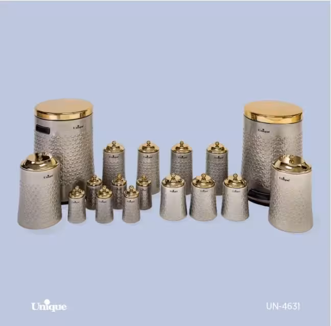 سرویس آشپزخانه 17 پارچه یونیک زیتونی طلا گلکسی کد un-4631