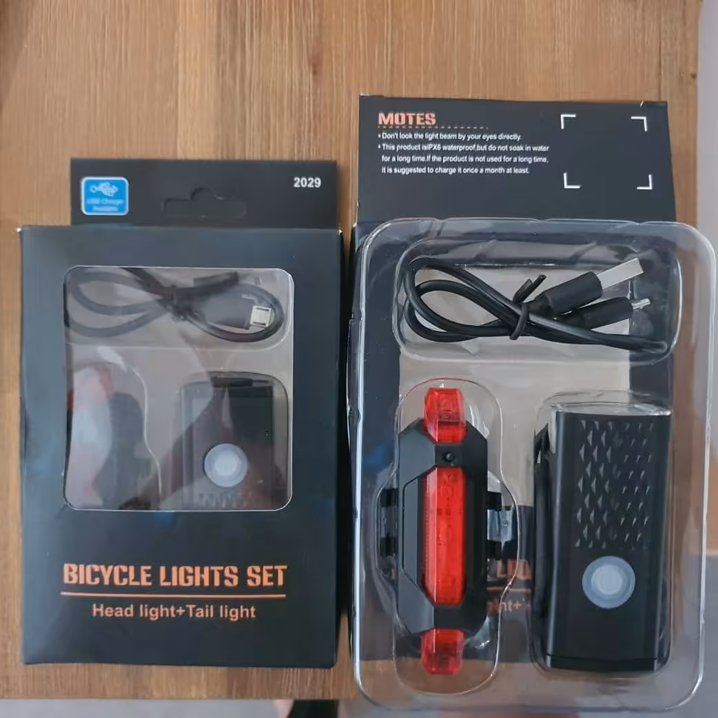 چراغ دوچرخه شارژی ست جلو عقب